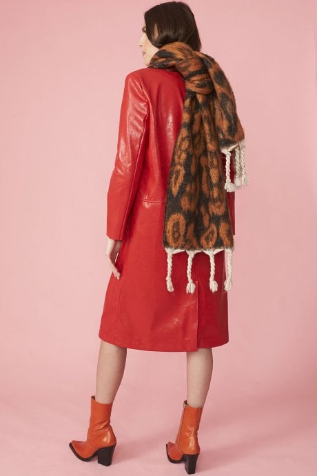 JAYLEY Cashmere Blend Leopard Print Oversized Scarf