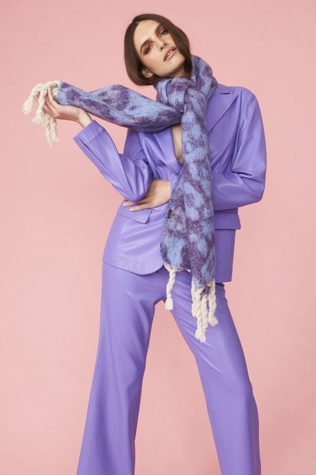 JAYLEY Cashmere Blend Leopard Print Oversized Scarf