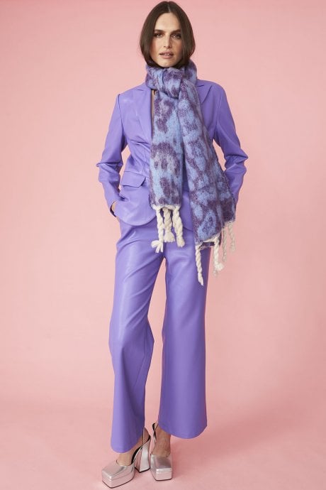 JAYLEY Cashmere Blend Leopard Print Oversized Scarf