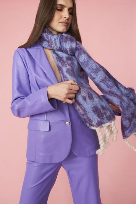 JAYLEY Cashmere Blend Leopard Print Oversized Scarf