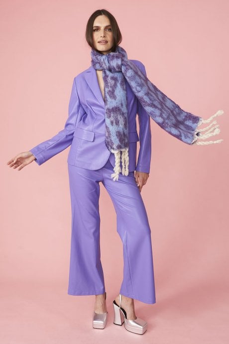 JAYLEY Cashmere Blend Leopard Print Oversized Scarf