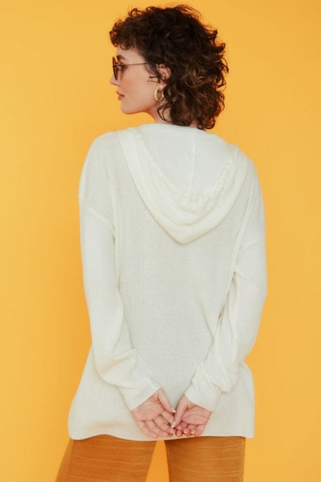 JAYLEY Cashmere Blend Ribbed Hoodie