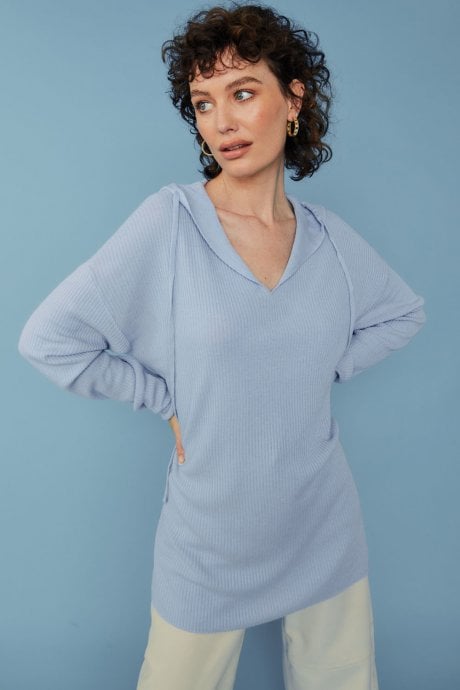 JAYLEY Cashmere Blend Ribbed Hoodie