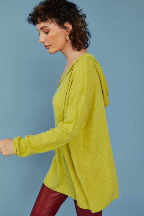 JAYLEY Cashmere Blend Ribbed Hoodie