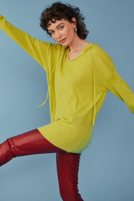 JAYLEY Cashmere Blend Ribbed Hoodie