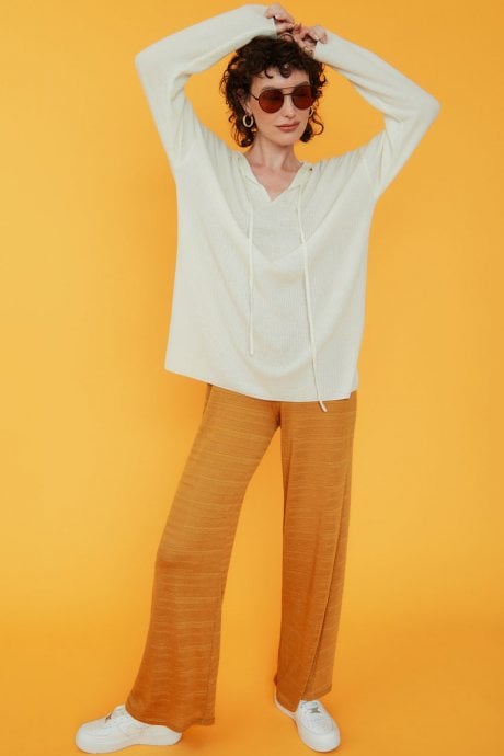 JAYLEY Cashmere Blend Ribbed Hoodie
