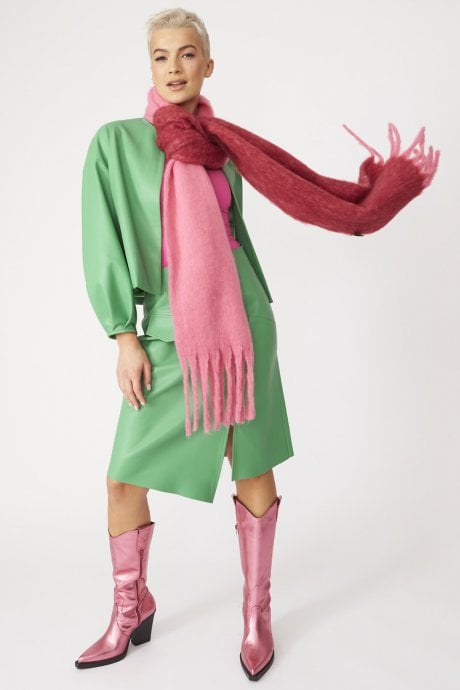 JAYLEY Cashmere Pink Oversized Two Tones Scarf