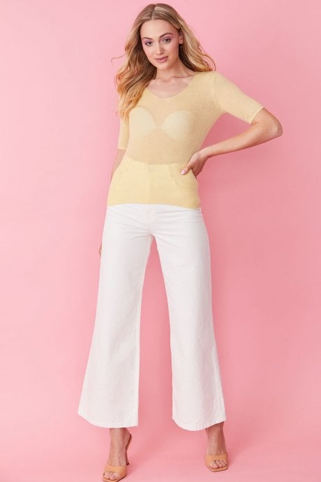 JAYLEY Cashmere V-Neck Short Sleeved T-Shirt