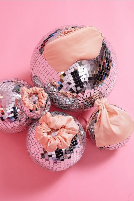 JAYLEY Champagne Silk Blend Face Mask Eye Mask & Scrunchie Set