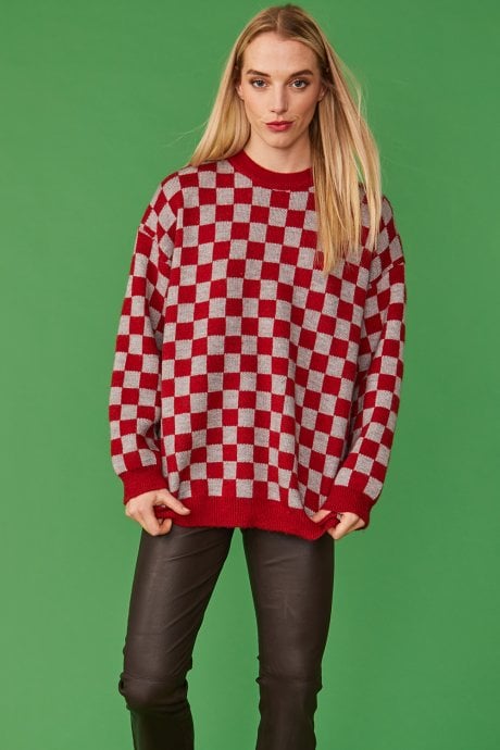 JAYLEY Checkered Cashmere Blend Jumper