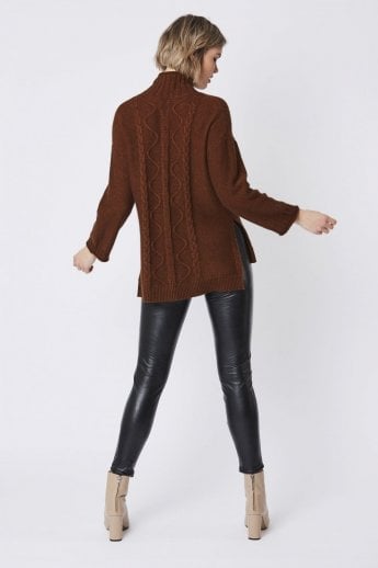 JAYLEY Chocolate Cashmere Blend Knit Jumper