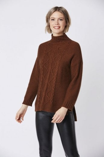 JAYLEY Chocolate Cashmere Blend Knit Jumper