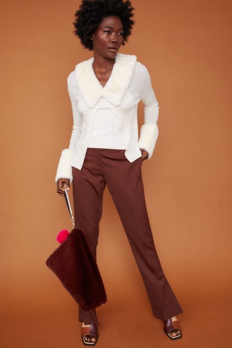 JAYLEY Chocolate Faux Fur Bag