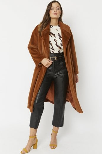 JAYLEY Chocolate Faux Fur Coat