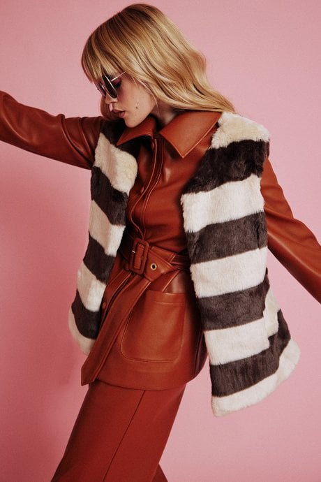 JAYLEY Chocolate Faux Fur Gilet | Waistcoat