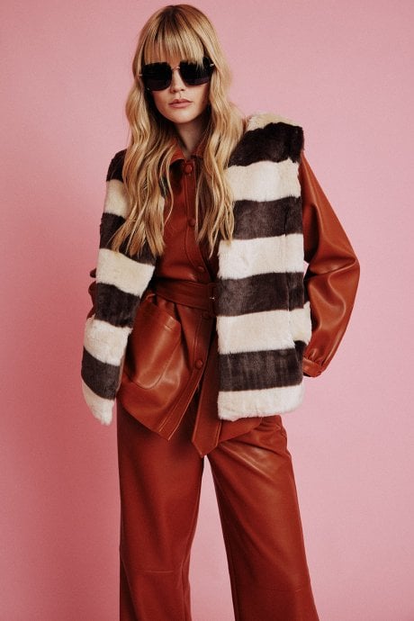 JAYLEY Chocolate Faux Fur Gilet | Waistcoat