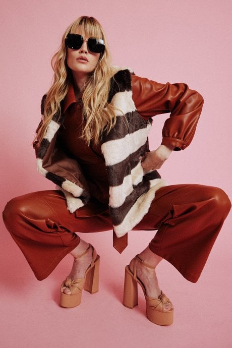 JAYLEY Chocolate Faux Fur Gilet | Waistcoat