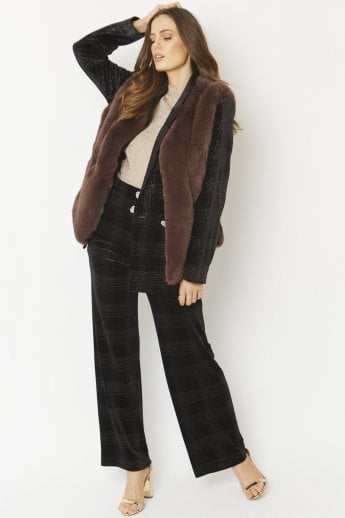 JAYLEY Chocolate Faux Fur Gilet | Waistcoat