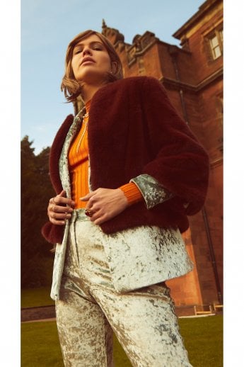JAYLEY Chocolate Faux Fur Jacket