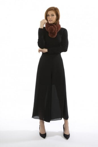 JAYLEY Chocolate Faux Fur Scarf