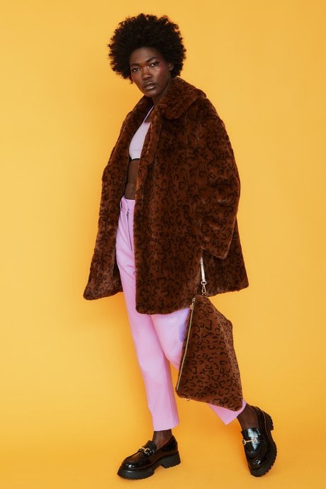 JAYLEY Chocolate Luxury Faux Fur Bag