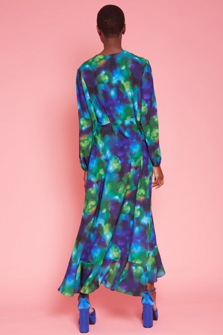 JAYLEY Cleo Silk Blend Maxi Shift Dress