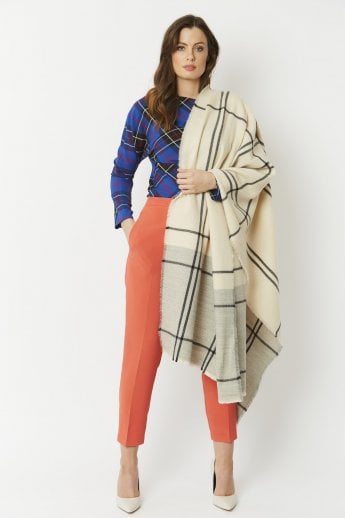 JAYLEY Cream Cashmere Blend Wrap