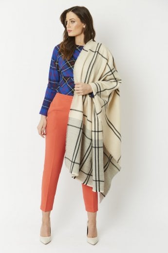 JAYLEY Cream Cashmere Blend Wrap