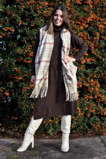 JAYLEY Cream Cashmere Blend Wrap