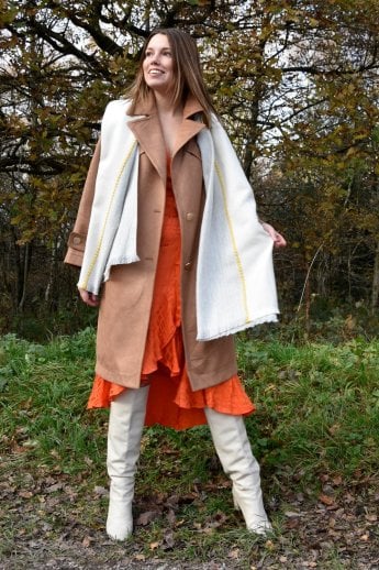 JAYLEY Cream Cashmere Blend Wrap