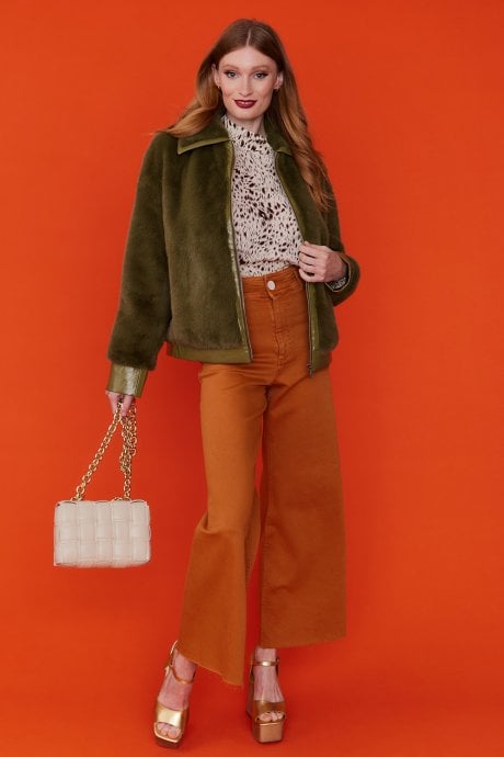 JAYLEY Cream Eco Leather Cross Woven Clutch Bag With Gold Chain