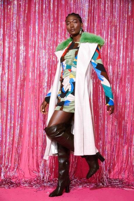 JAYLEY Cream Eco Leather Gilet | Waistcoat with Removable Fur Collar