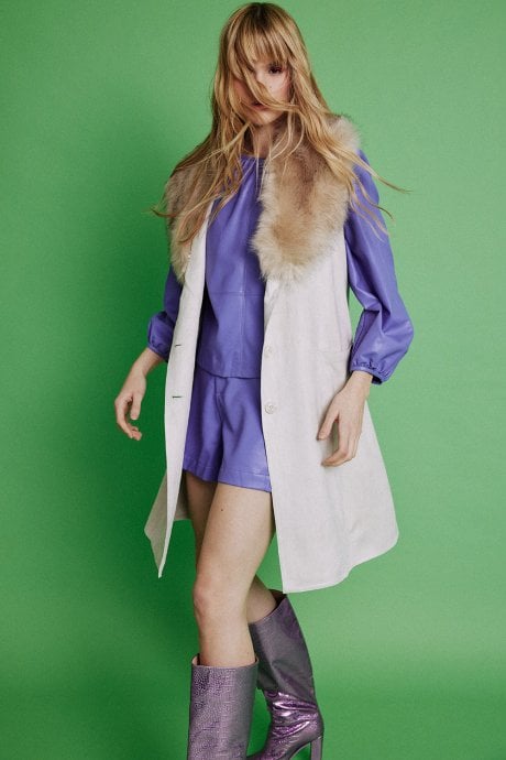 JAYLEY Cream Faux Fur Faux Suede Gilet | Waistcoat