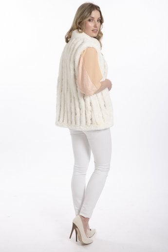 JAYLEY Cream Faux Fur Gilet | Waistcoat