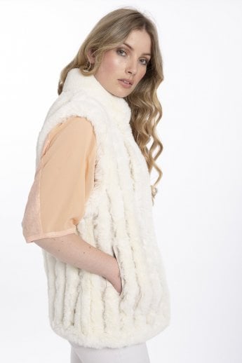 JAYLEY Cream Faux Fur Gilet | Waistcoat