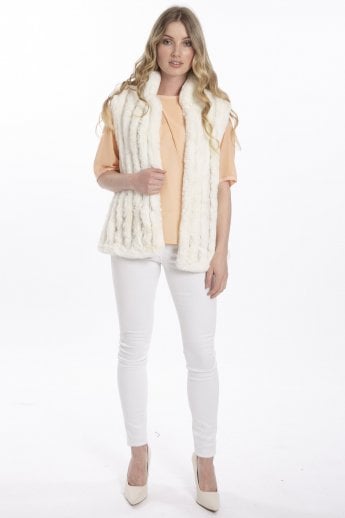 JAYLEY Cream Faux Fur Gilet | Waistcoat