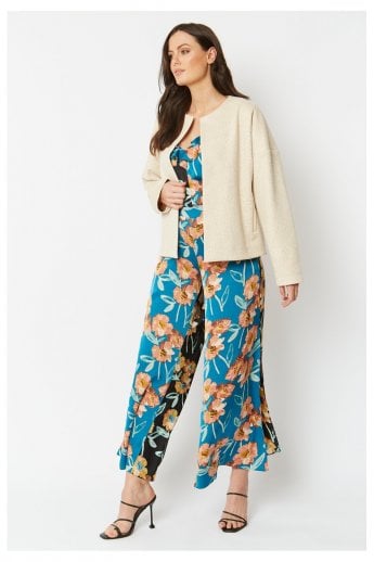 JAYLEY Cream Faux Suede Jacket