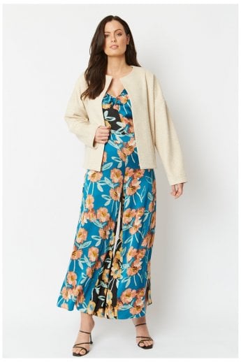 JAYLEY Cream Faux Suede Jacket