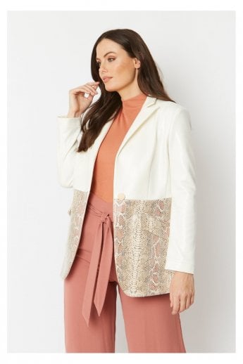 JAYLEY Cream Faux Suede Jacket
