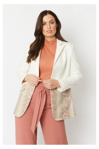 JAYLEY Cream Faux Suede Jacket