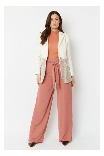 JAYLEY Cream Faux Suede Jacket