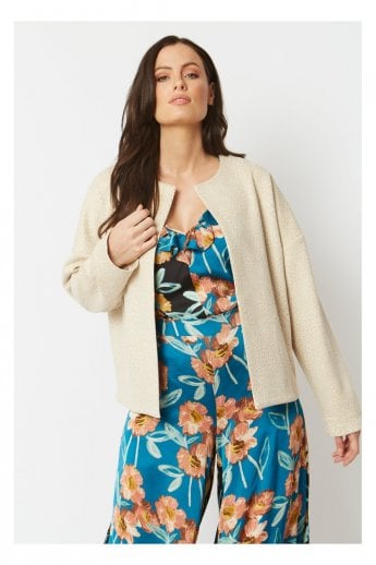 JAYLEY Cream Faux Suede Jacket