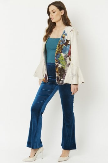 JAYLEY Cream Faux Suede Kate Jacket