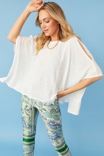 JAYLEY Cream Fine Knit Kaftan