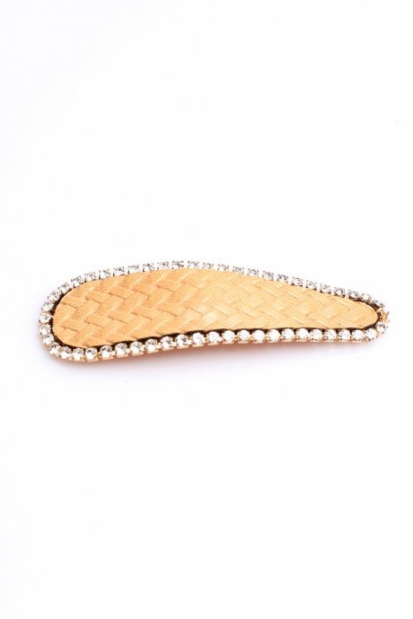 JAYLEY Cream Handmade Leather Hair Clip