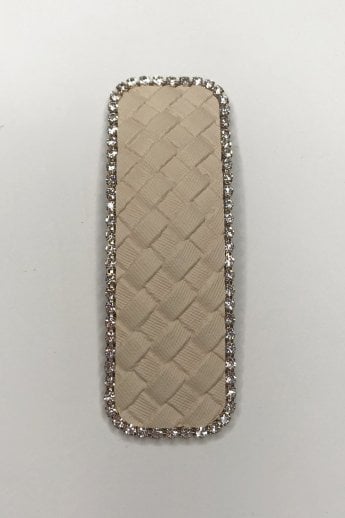 JAYLEY Cream Handmade Leather Hair Clip