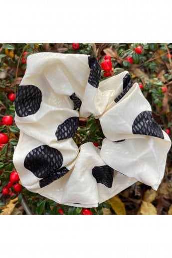 JAYLEY Cream Natalie Polka Dot Scrunchie