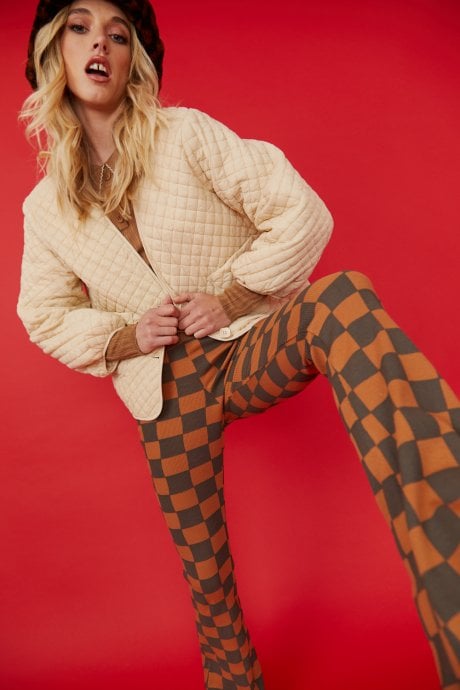 JAYLEY Cream Quilted oversized Down Jacket