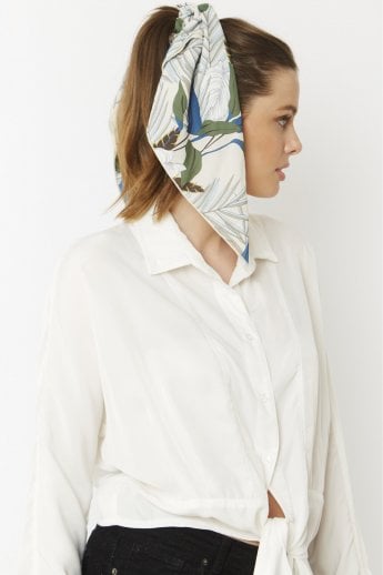 JAYLEY Cream Silk Blend Hair Scarf