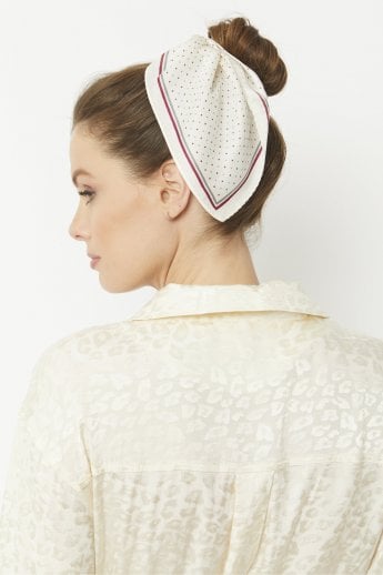 JAYLEY Cream Silk Blend Hair Scarf